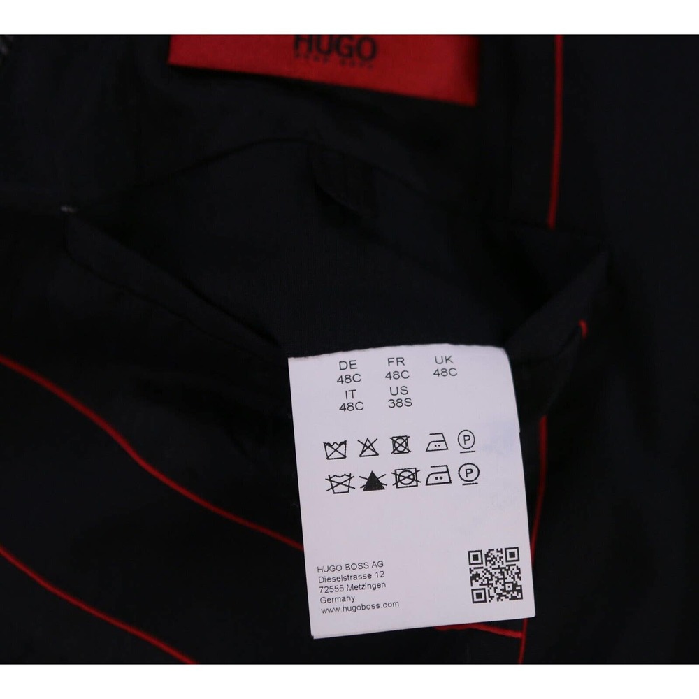 Hugo Boss Red Label Current Solid Black 2-Btn Slim Fit Wool Blazer 38S - Picture 9 of 10
